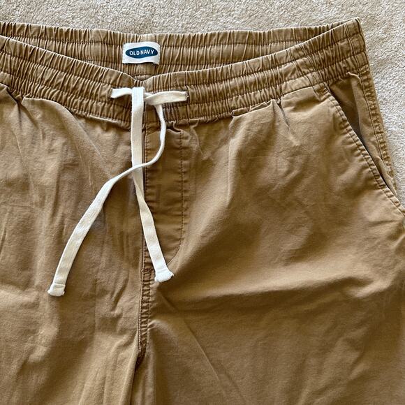 OLD NAVY | Tan Pull-On Cotton Jogger Shorts Elastic-Drawstring Waist | Men's L - Picture 2 of 9